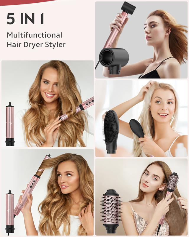 5 in 1 Air Styler Automatic Hair Curling Iron with Detachable Brush Head