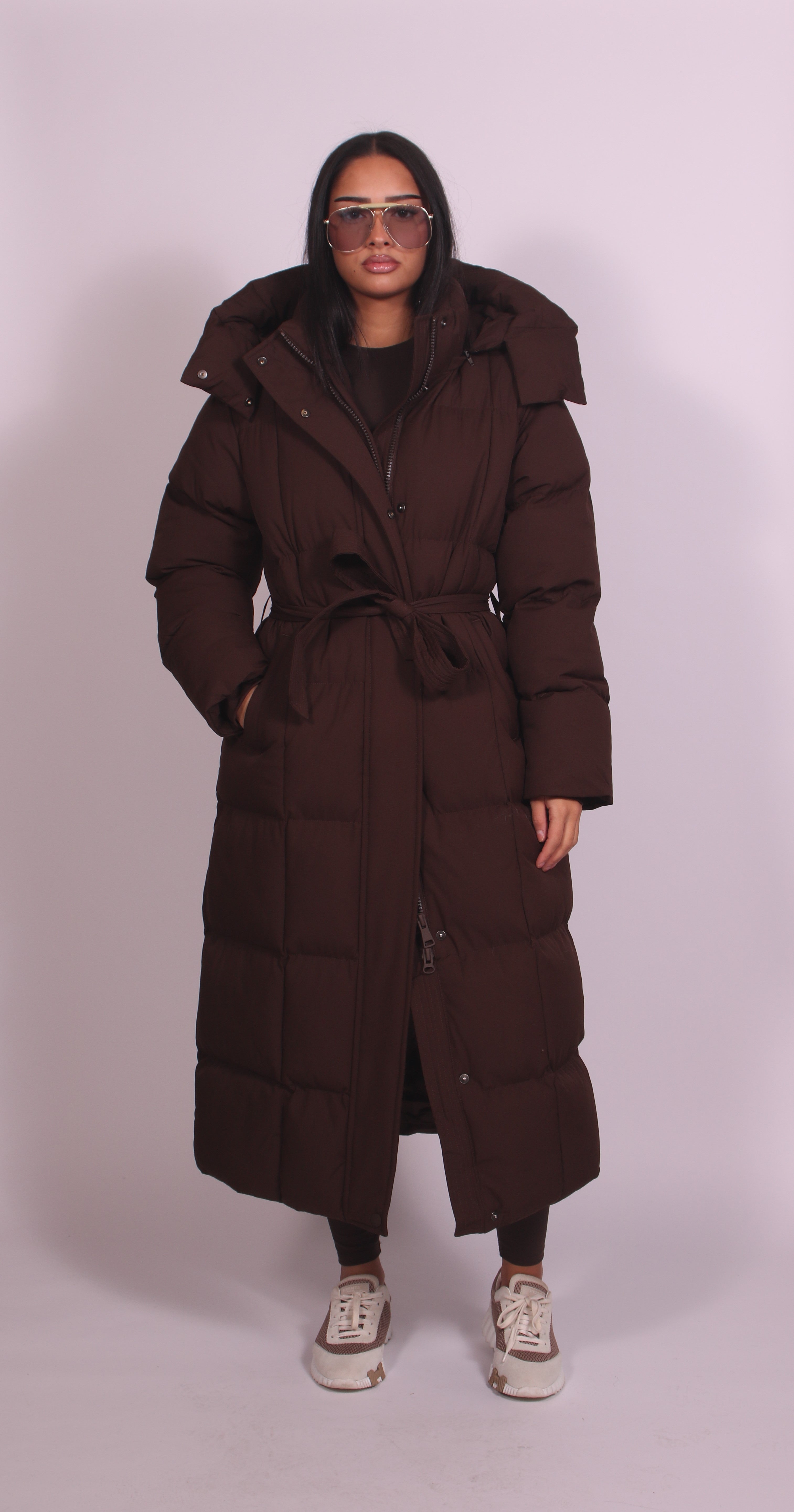 Hooded Puffer Longline Coat