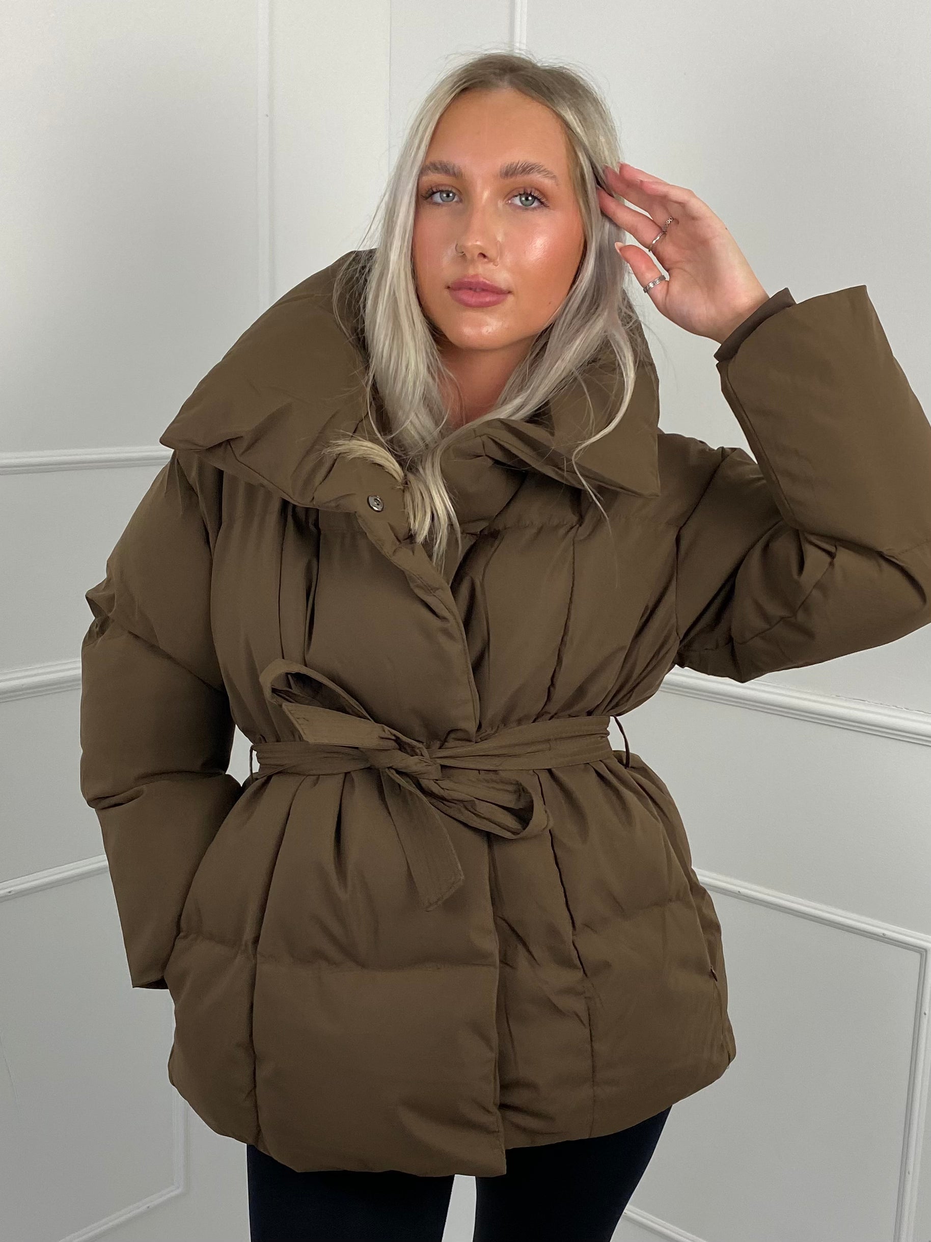 Karly Short Belted Puffer Jacket