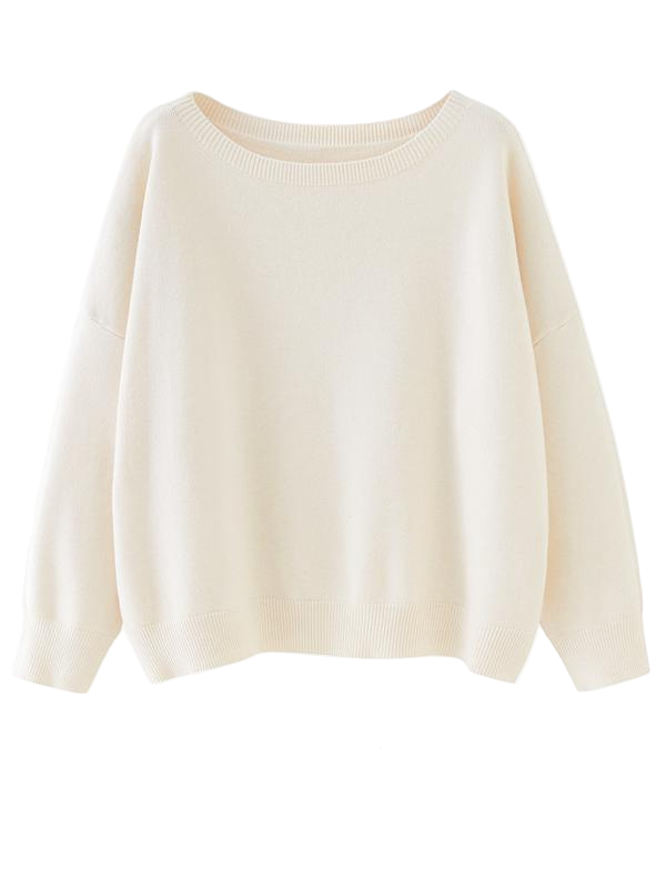 Plain Scoop Neck Sweater