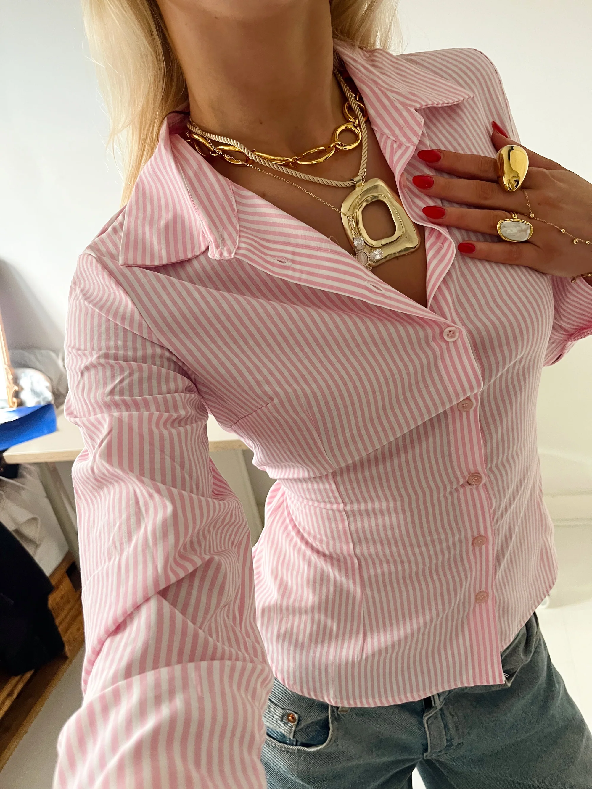 Alberte Fitted Striped Shirt