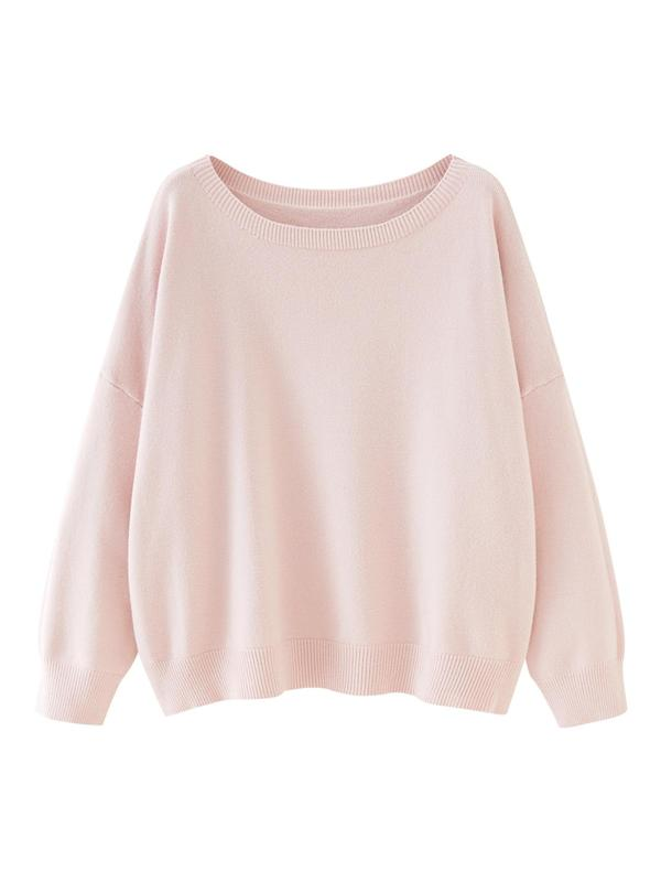 Plain Scoop Neck Sweater