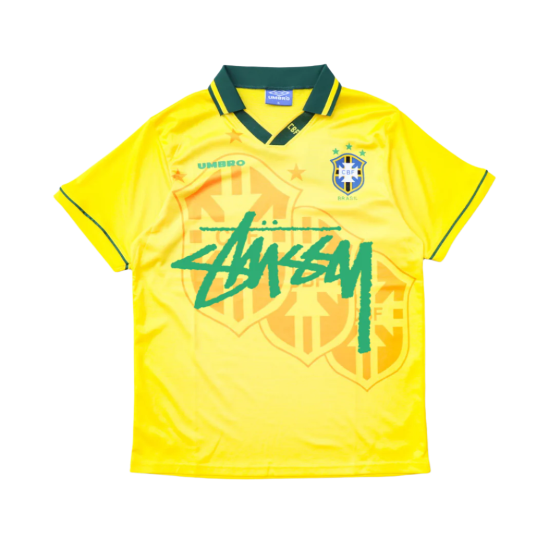 STÜSSY x “BRASIL” RETRO JERSEY - YELLOW GREEN