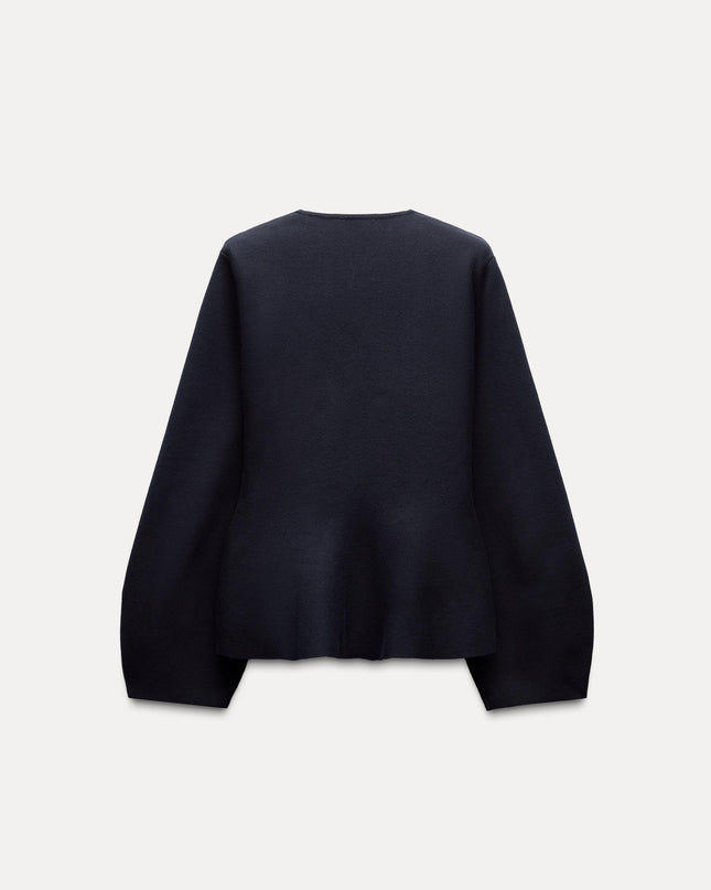 BELTED BLAZER WITH SHOULDER PADS