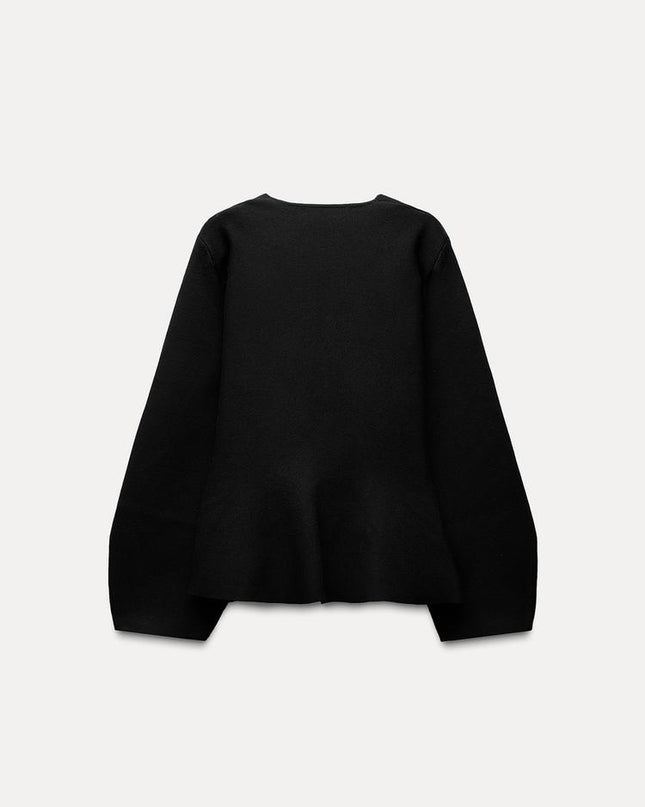 BELTED BLAZER WITH SHOULDER PADS