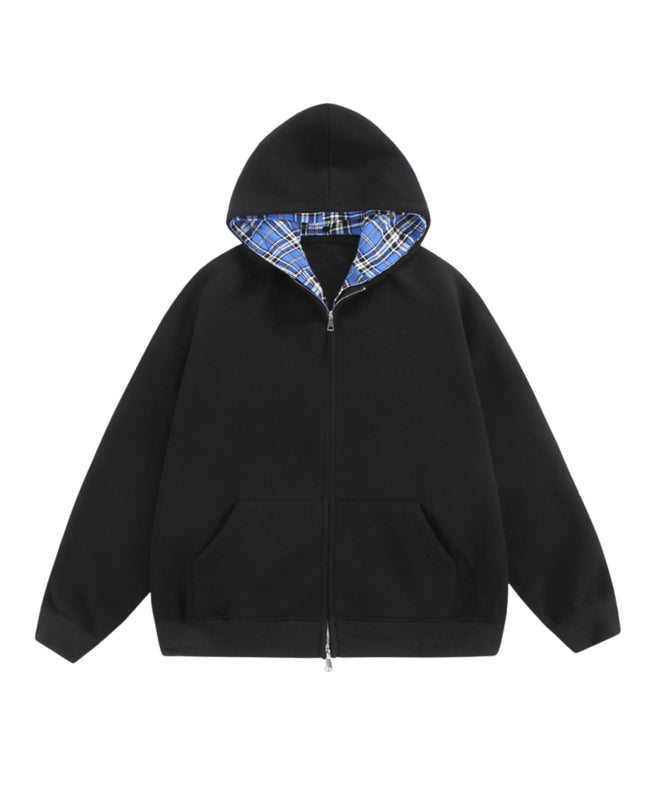 CHEQUERED LINE – ZIP HOODIE