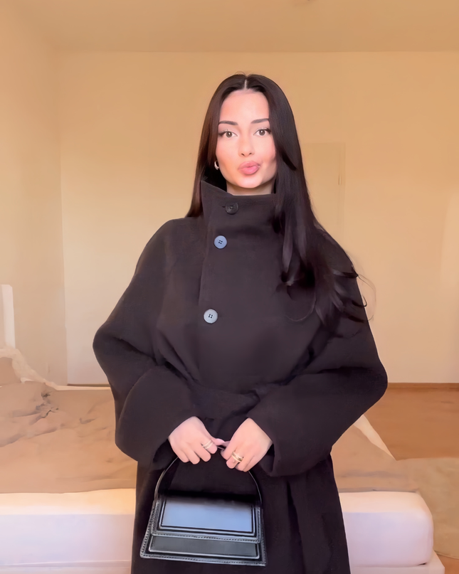 Lyra High-Neck Wrap Coat