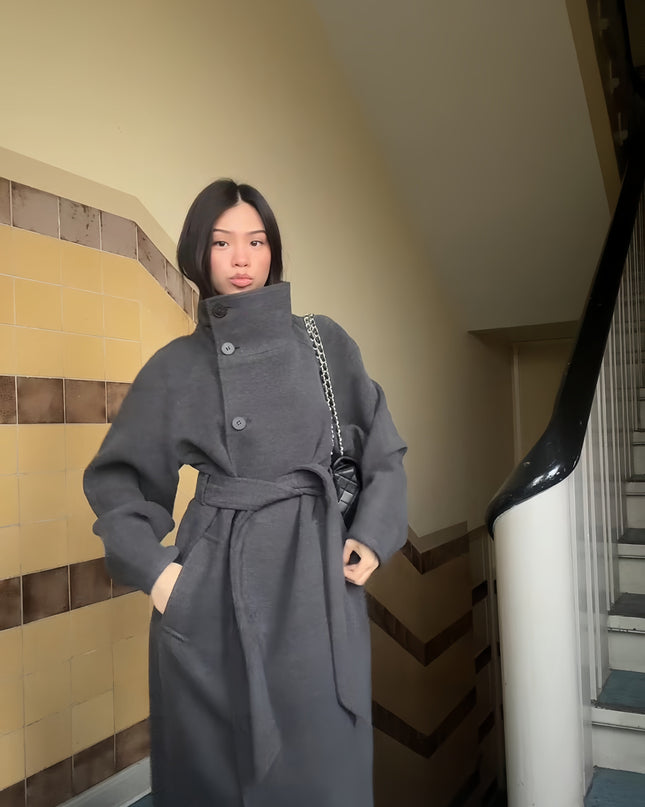 Lyra High-Neck Wrap Coat