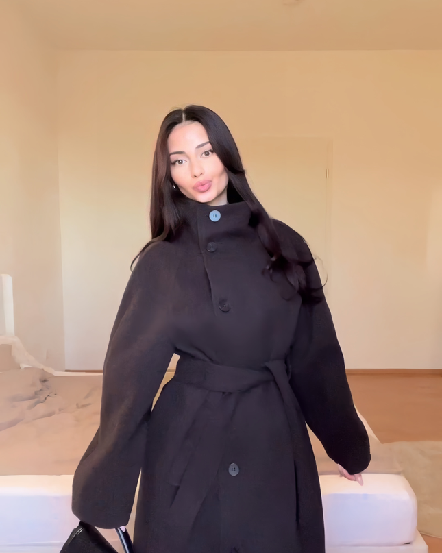 Lyra High-Neck Wrap Coat