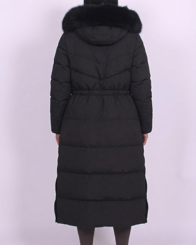Fur Hooded Longline Coat