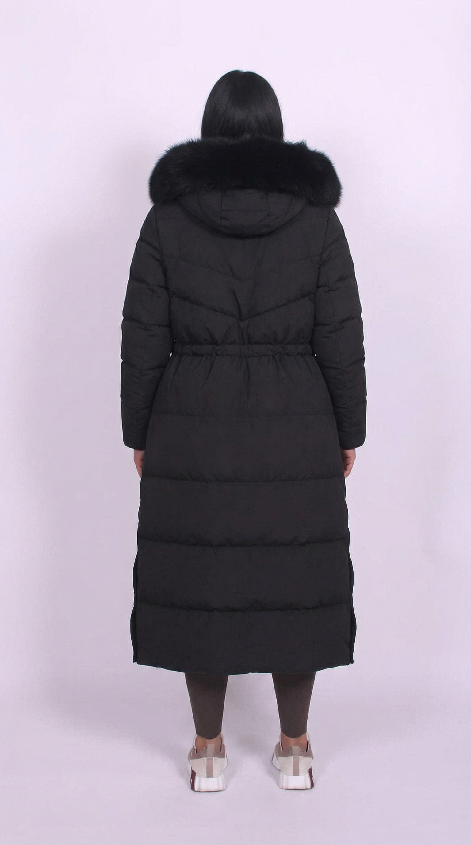 Fur Hooded Longline Coat