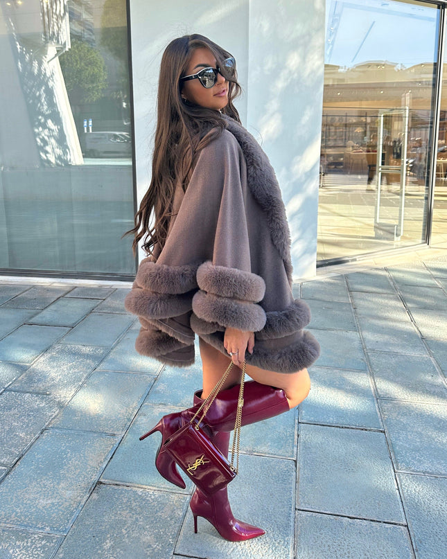 Faux Fur Cape