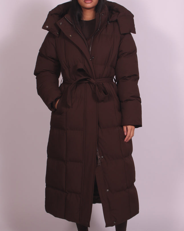 Hooded Puffer Longline Coat
