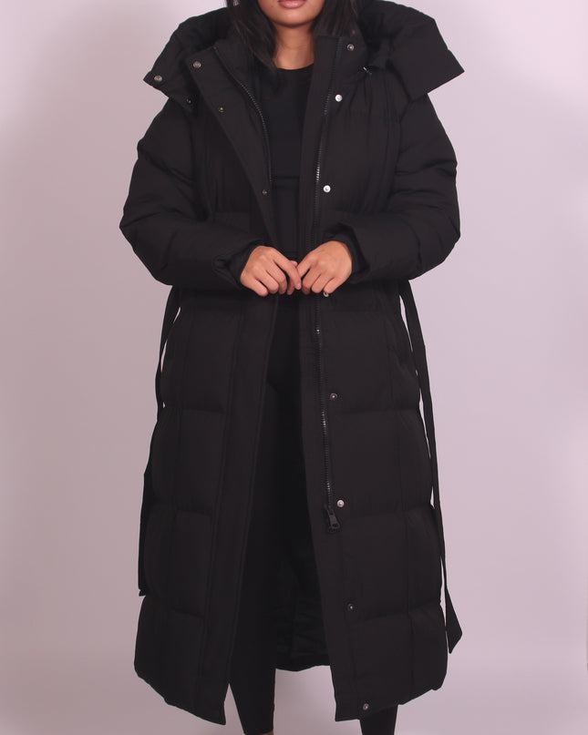Hooded Puffer Longline Coat