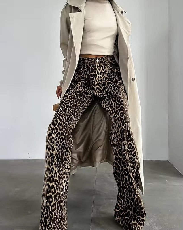 Leopard | Denim Straight Jeans