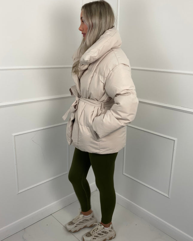 Karly Short Belted Puffer Jacket