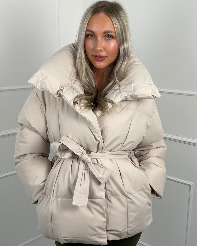 Karly Short Belted Puffer Jacket