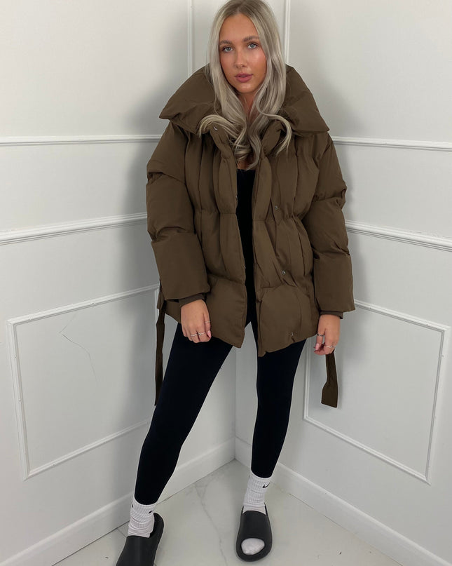 Karly Short Belted Puffer Jacket