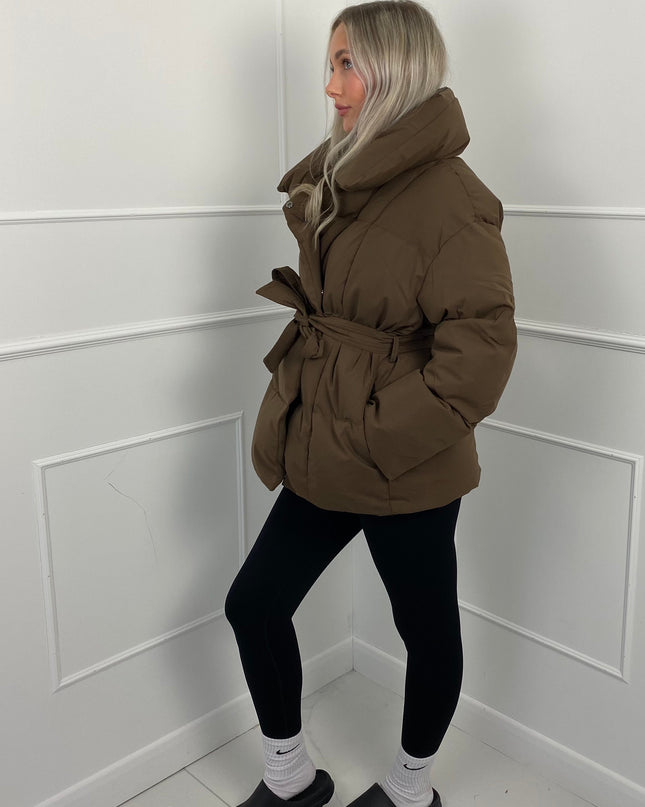 Karly Short Belted Puffer Jacket