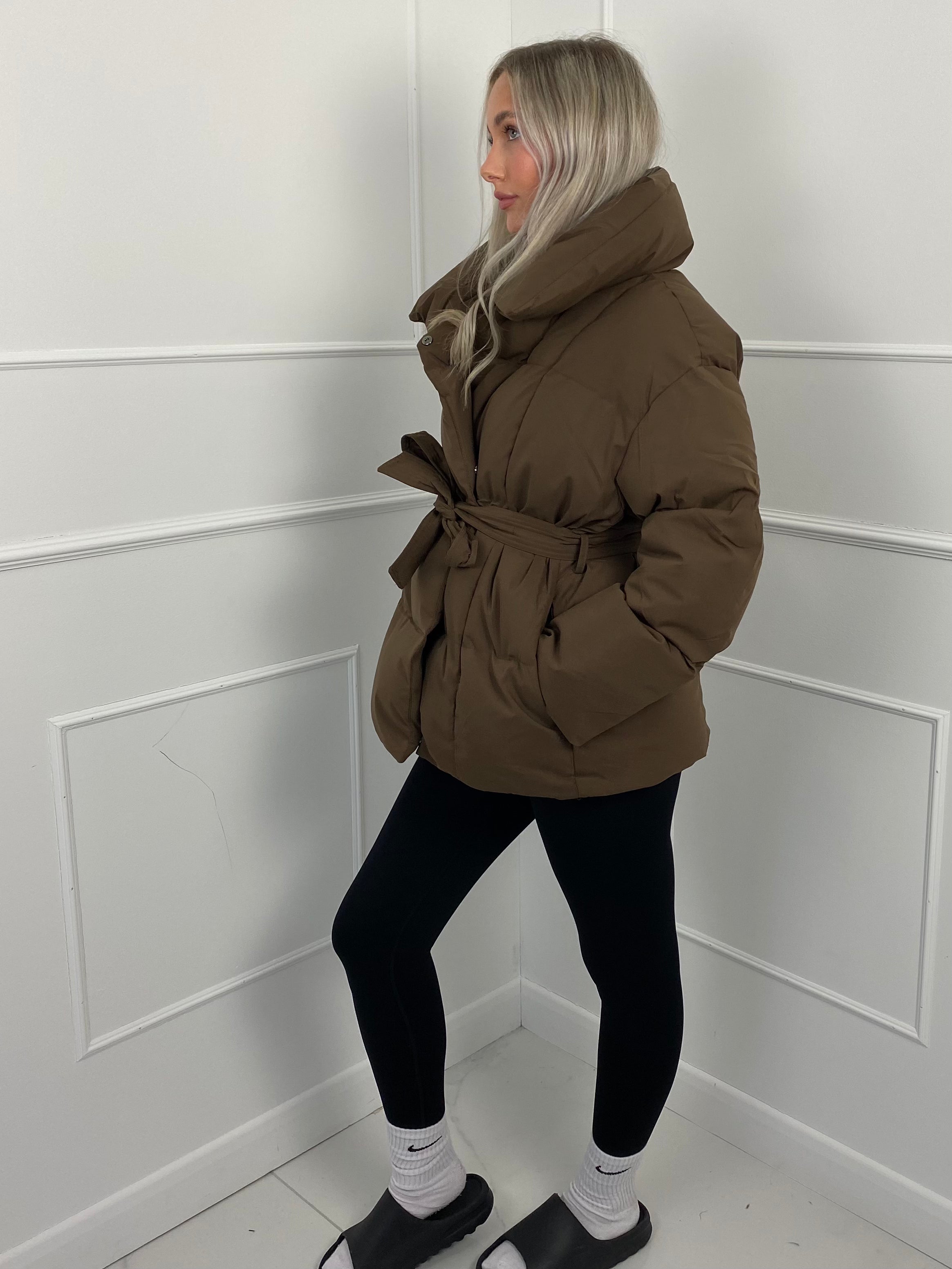 Karly Short Belted Puffer Jacket