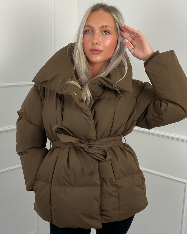 Karly Short Belted Puffer Jacket