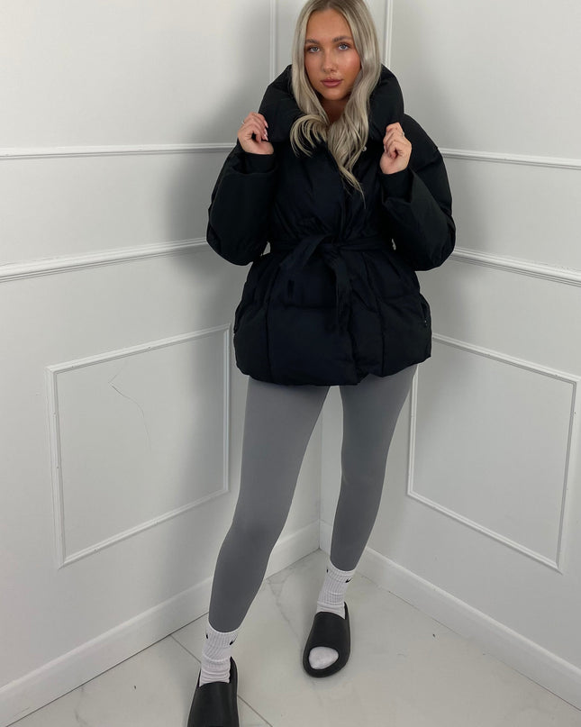 Karly Short Belted Puffer Jacket