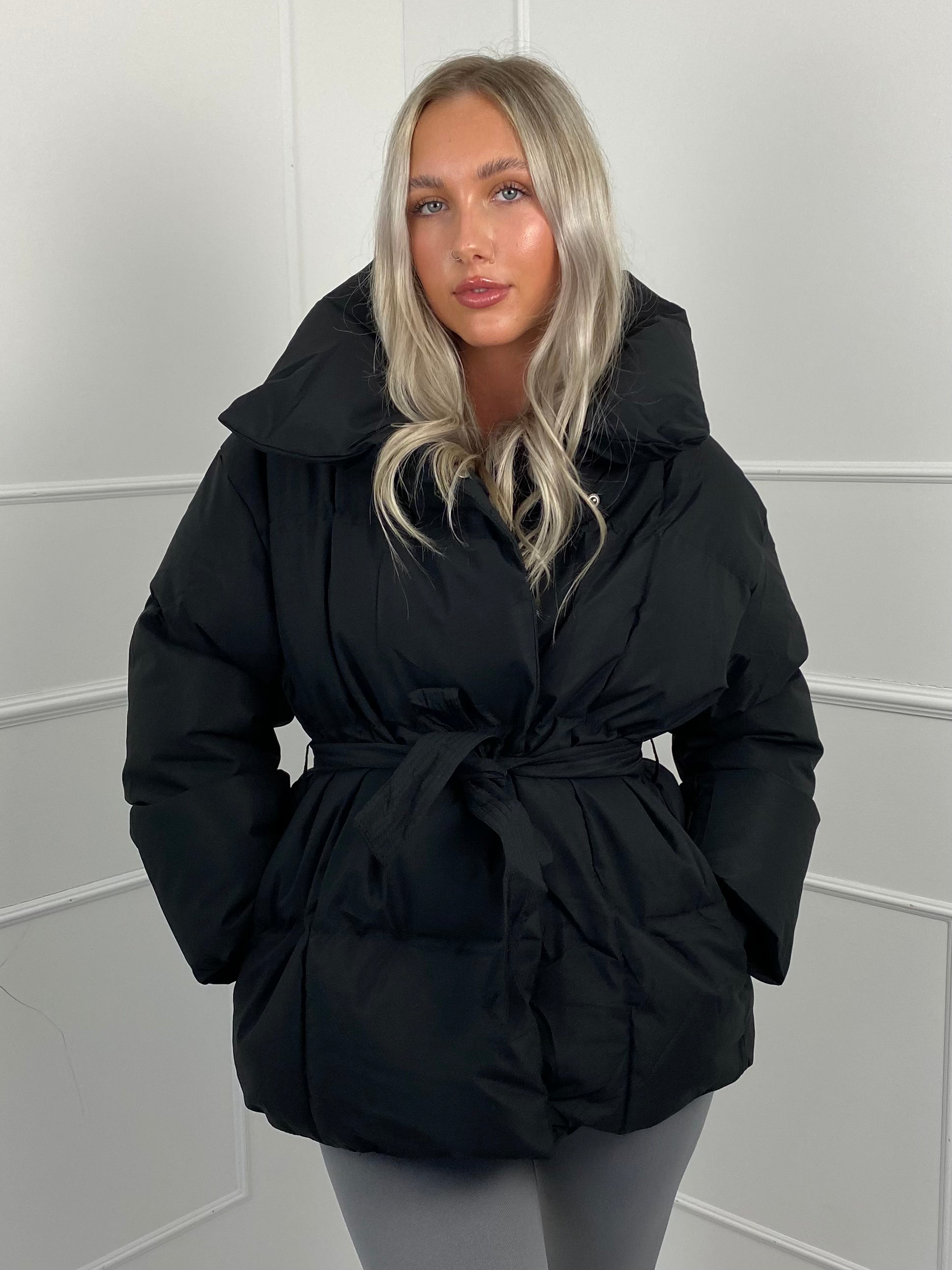 Karly Short Belted Puffer Jacket