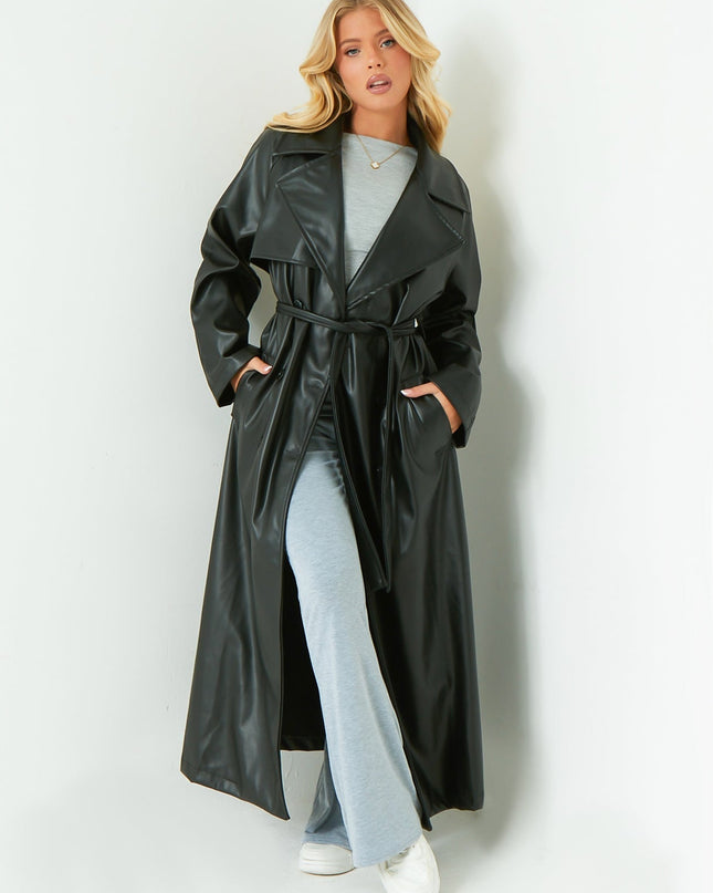 Dani Leather Trench Coat