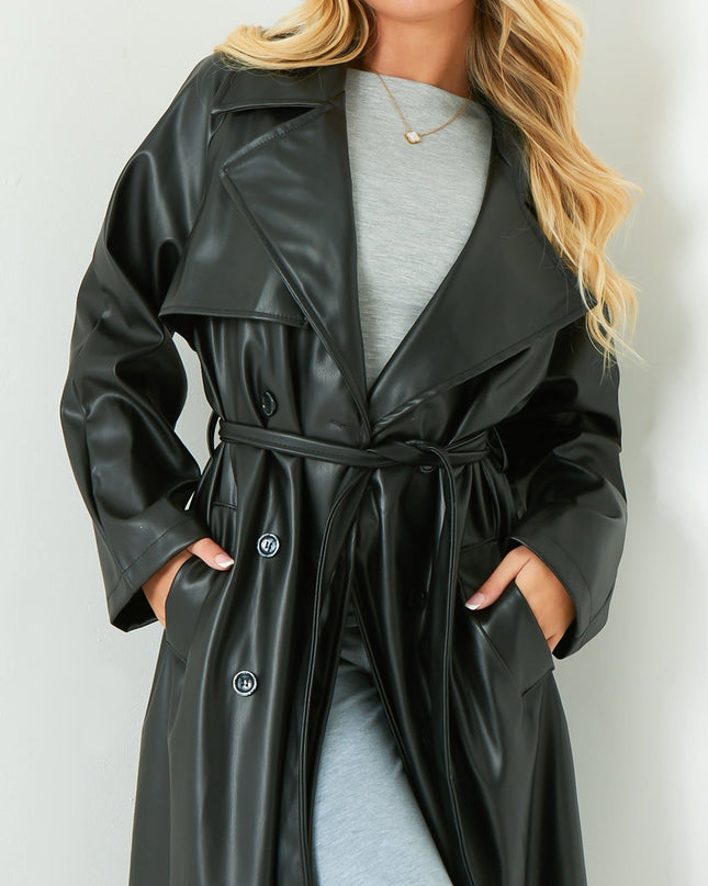 Dani Leather Trench Coat