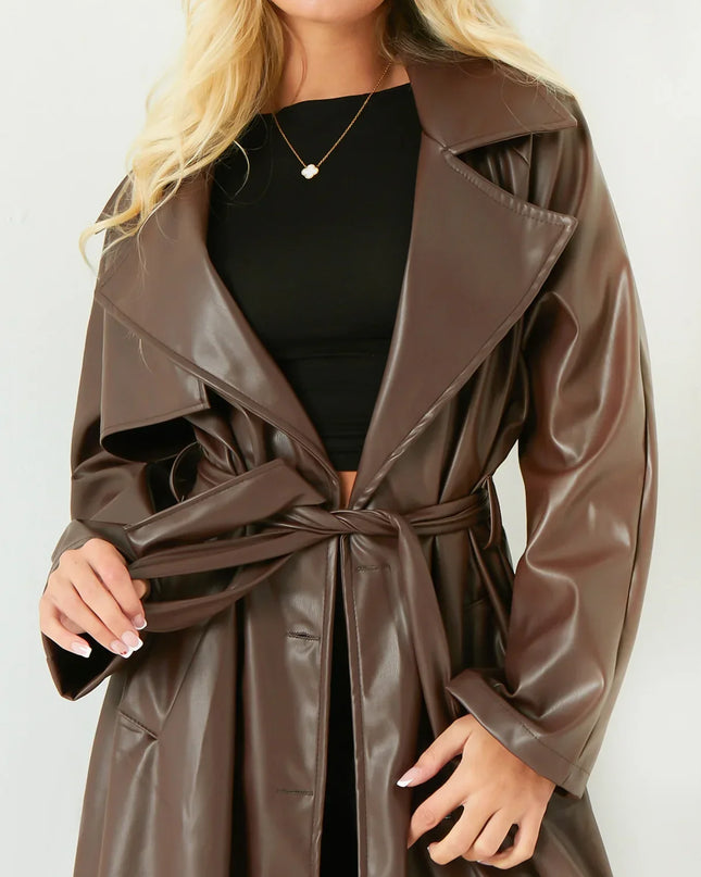 Dani Leather Trench Coat