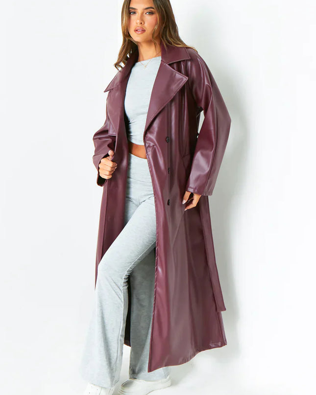 Dani Leather Trench Coat