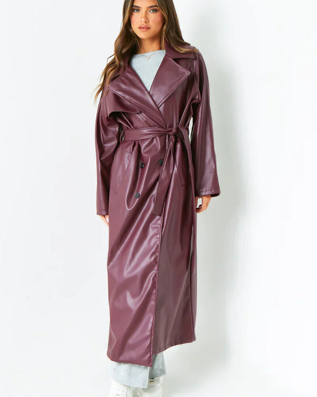 Dani Leather Trench Coat