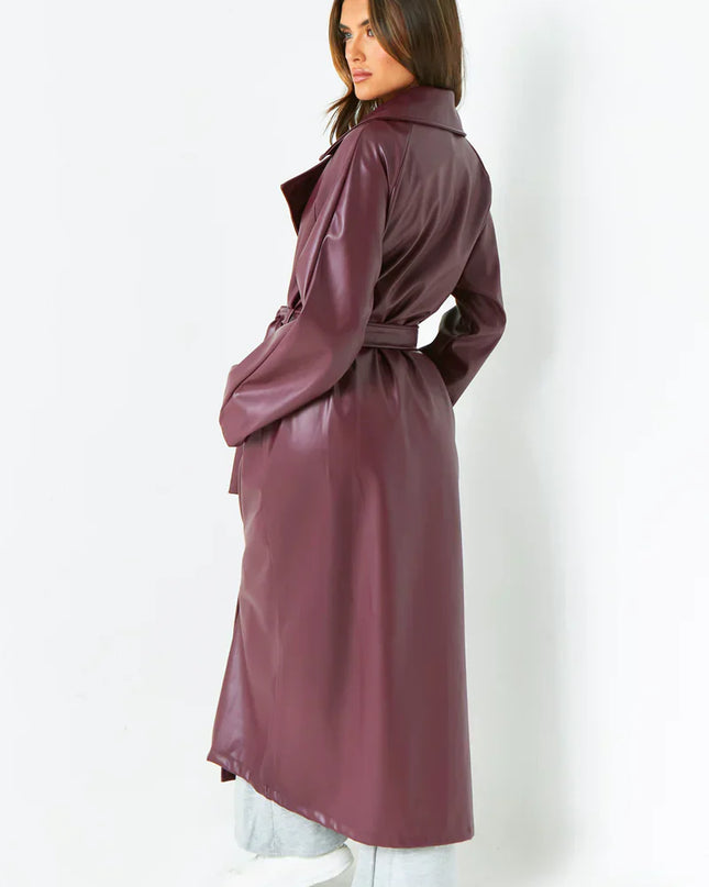 Dani Leather Trench Coat