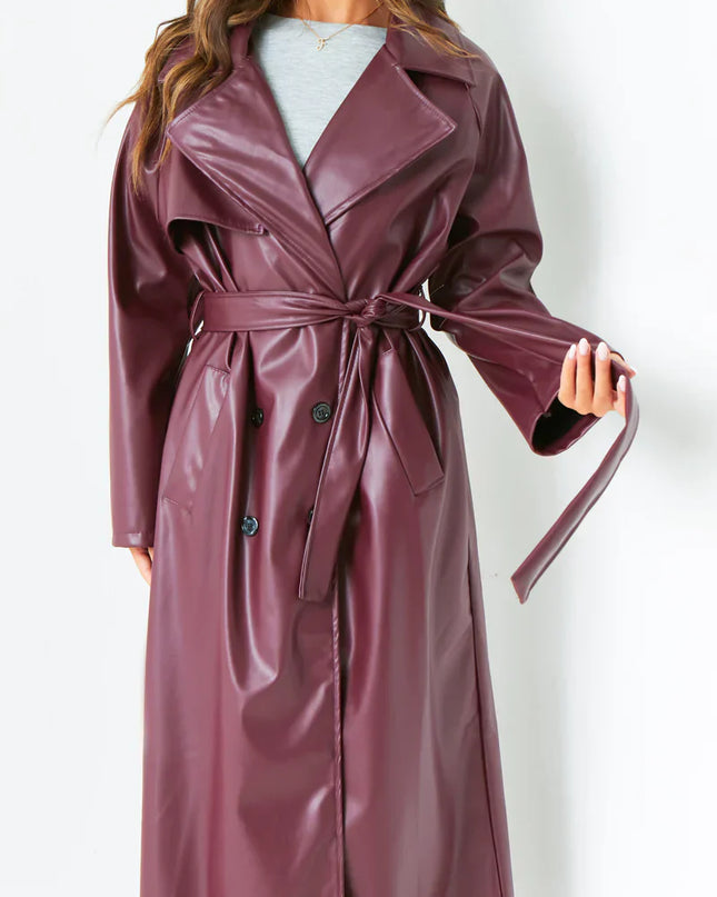 Dani Leather Trench Coat