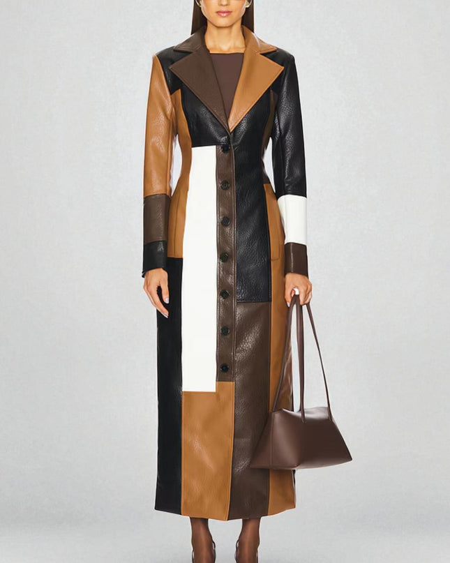 Rosaline Mosaic Leather Coat