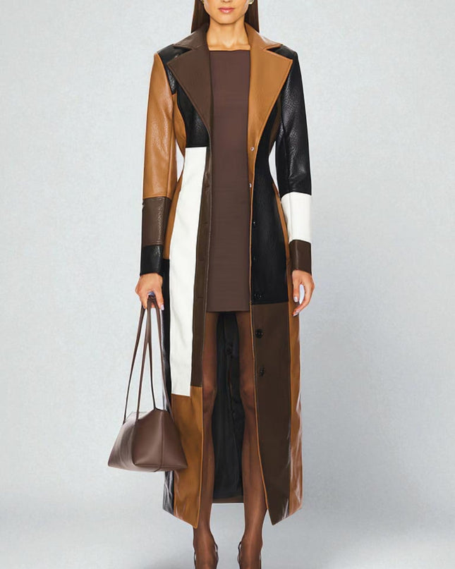 Rosaline Mosaic Leather Coat