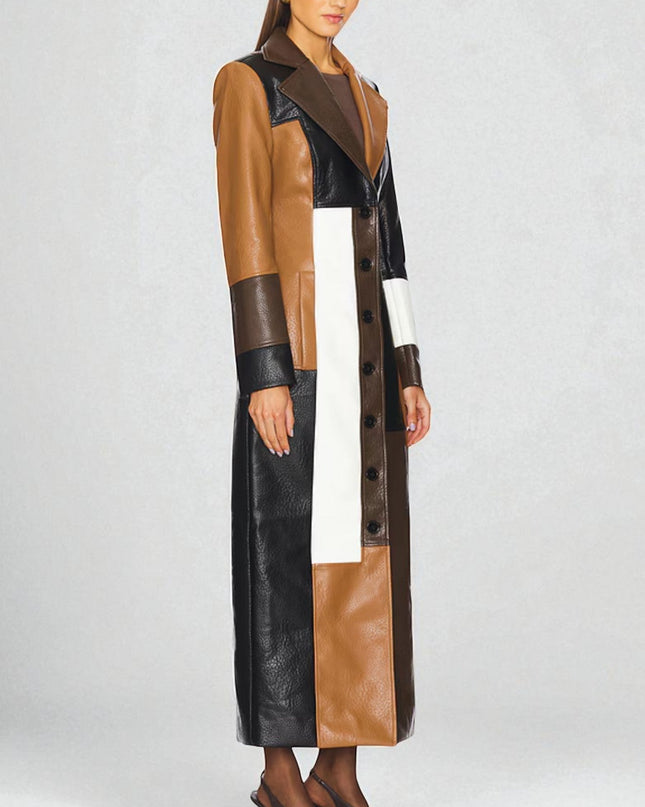Rosaline Mosaic Leather Coat
