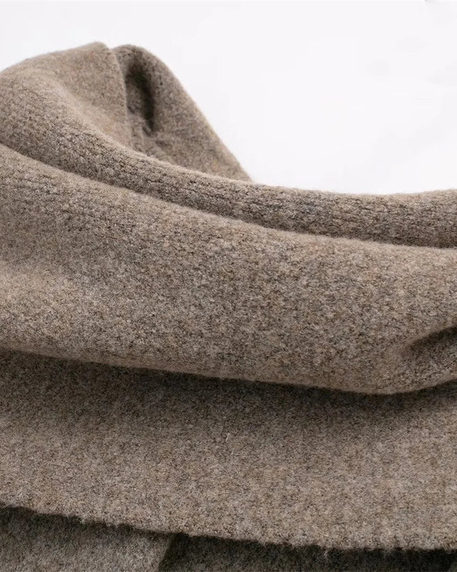 SHORT KNIT COAT WITH SCARF