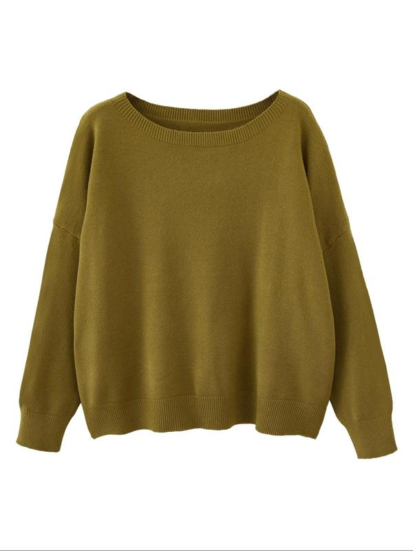 Plain Scoop Neck Sweater