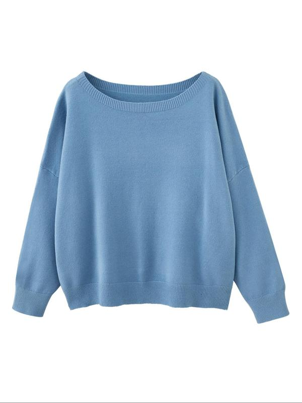 Plain Scoop Neck Sweater