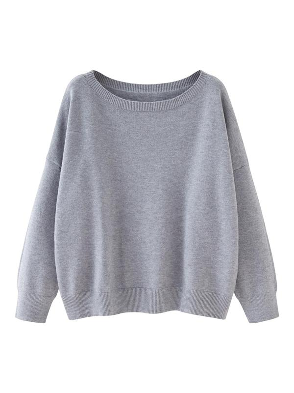 Plain Scoop Neck Sweater