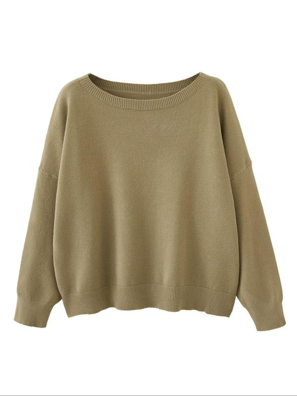 Plain Scoop Neck Sweater