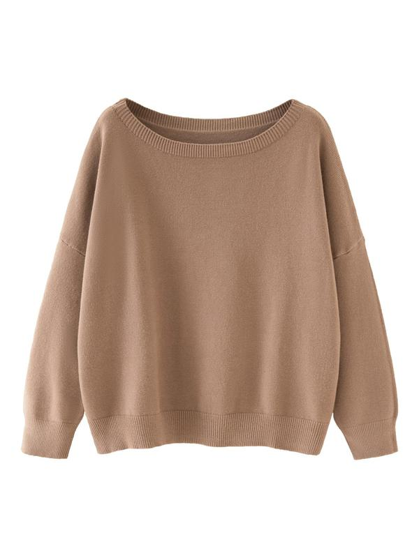 Plain Scoop Neck Sweater